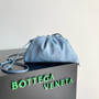 Bottega Veneta Mini Dustbag Intrecciato Leather Bag - Mint Blue