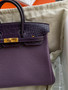 Hermès Birkin 25 Touch – Matte Alligator Grape Purple Gold Hardware