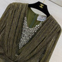 Schiaparelli Silver-Thread Rhinestone Embroidered A-Line Gown – Purple & Green