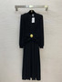 Schiaparelli Lion Head Metal Accent V-Neck Midi Dress – Collection Variant