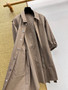 Hermès Spring/Summer 2026 H-Jacquard Lantern Sleeve Shirt Dress – Taupe