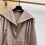 Hermès Early Autumn 2026 H-Jacquard Large Collar Trench Dress – Taupe