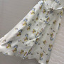 Christian Dior Garden World Oriental Floral Print 100% Silk Charmeuse Dress – Ivory