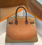 Hermès Birkin 30 Ghillies Tri-Color Ostrich Gold Hardware