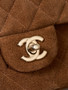 Chanel Classic Flap Bag in Brown Suede with Gold Tone Hardware