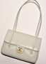 Chanel SS26 Preppy Coco Small Flap Bag - Grained Shiny Calfskin & Gold-Tone Metal - Light Grey