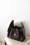 Chanel 25 Small Dark Burgundy Grained Calf Leather Shoulder Bag with Silver Hardware