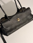 Chanel Small Shopping Bag Grained Calfskin & Gold-Tone Metal Black