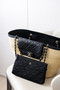 Chanel Large Shopping Bag - Braided Straw, Lambskin & Gold-Tone Metal Black