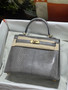 Hermes Kelly 25 Grey Lizard with Gold Hardware