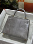 Hermes Kelly 25 Grey Lizard with Gold Hardware