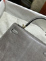 Hermes Kelly 25 Grey Lizard with Gold Hardware