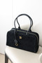 Chanel 26S Bowling Bag Black Suede