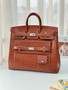 Hermès Haut à Courroies 50 Golden Brown Nile Crocodile Silver Hardware