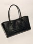 Chanel Executive Cerf Tote Black Shiny Crocodile Gold Hardware