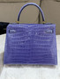 Hermès Kelly 28 Sellier Shiny Sheherazade Crocodile Gold Hardware