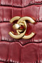 Chanel Executive Cerf Tote Bordeaux Shiny Crocodile Gold Hardware