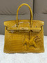 Hermès Birkin 30 Shiny Amber Crocodile Gold Hardware