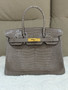 Hermès Birkin 30 Shiny Gris Tourterelle Crocodile Palladium Hardware