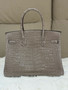 Hermès Birkin 30 Shiny Gris Tourterelle Crocodile Palladium Hardware