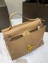 Delvaux Brillant Tempo Large Sand Allure Calf, Gold Hardware