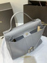 Delvaux Brillant Tempo Large Pearl Grey Allure Calf, Palladium Hardware