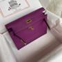 Kelly Dance Anemone Purple Evercolor Leather Gold  Hardware