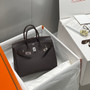 Hermès Birkin 25cm Togo Leather Ebony Silver Hardware