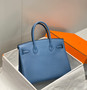 Hermès Birkin Bleu Agate Agate Blue Togo Leather Palladium Hardware Bag