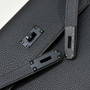 Hermès Kelly Depeches 25 Black Epsom Leather Palladium Hardware Clutch Bag