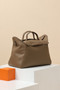Hermès Oxer Shoulder & Top Handle Bag in Etoupe Evercolor Leather