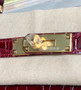 Hermès Kelly 28 Sellier Shiny Porosus Crocodile (Bordeaux, GHW)