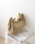 Chanel Quilted Suede Chain Hobo Bag — Beige with Gold Hardware