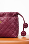 Chanel Quilted Lambskin Drawstring Bucket Bag — Burgundy with Gold Hardware