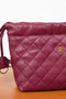 Chanel Quilted Lambskin Drawstring Bucket Bag — Burgundy with Gold Hardware