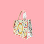 Christian Dior Medium Embroidered Canvas Tote Bag — Pink/Multicolor Birds & Bows Motif
