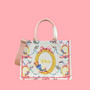 Christian Dior Medium Embroidered Canvas Tote Bag — Pink/Multicolor Birds & Bows Motif