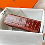 Hermès Kelly Pochette Shiny Porosus Crocodile / Alligator Lisse (Miel PHW)