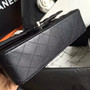 CHANEL Classic Flap Bag Black Caviar Leather with Silver HW Medium A01112 