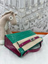 Hermès Kelly Pochette Shiny Alligator Lisse Bi-Color (Vert Jade / Rose Scheherazade PHW)