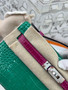 Hermès Kelly Pochette Shiny Alligator Lisse Bi-Color (Vert Jade / Rose Scheherazade PHW)