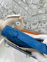 Hermès Kelly Pochette Matte Alligator Mississippiensis (Bleu de France PHW)
