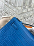 Hermès Kelly Pochette Matte Alligator Mississippiensis (Bleu de France)