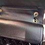CHANEL Black Quilted Patent Leather Silver HW Flap Bag Silver HW
