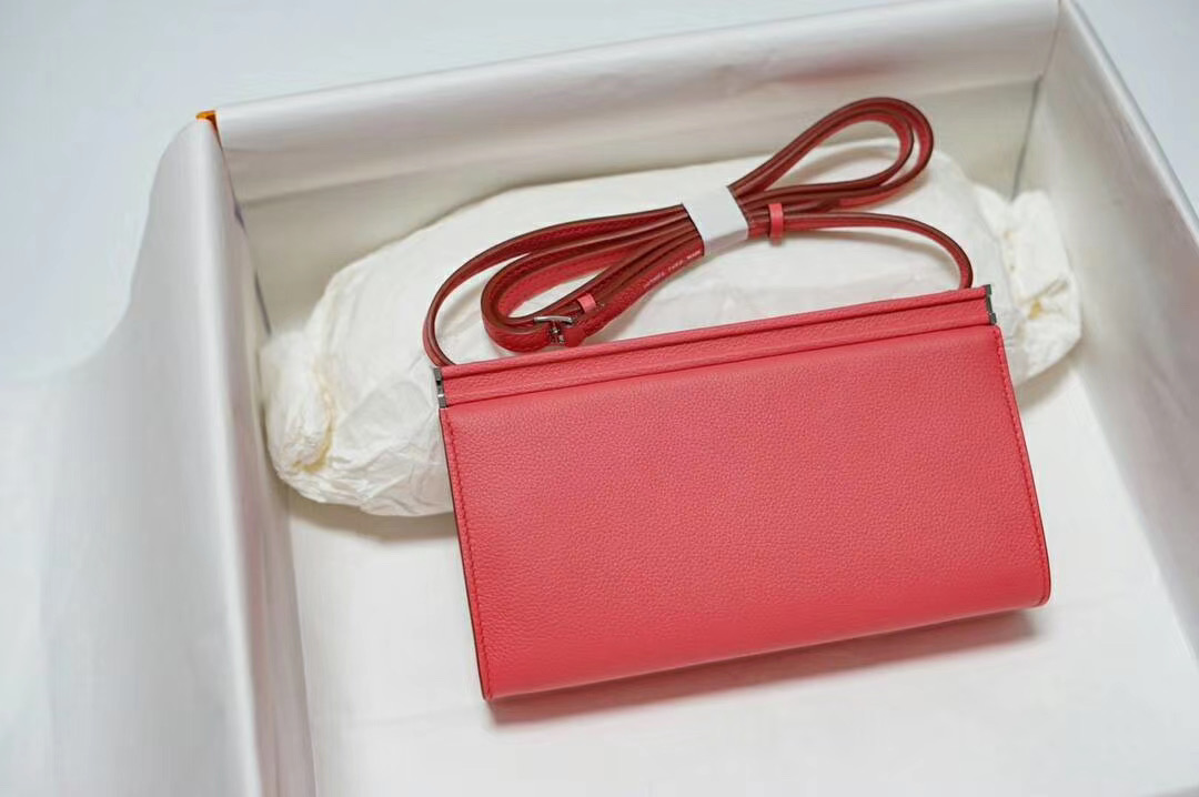 Hermes Clic-H 21 bag 8W Rose Azalee Evercolor calfskin with