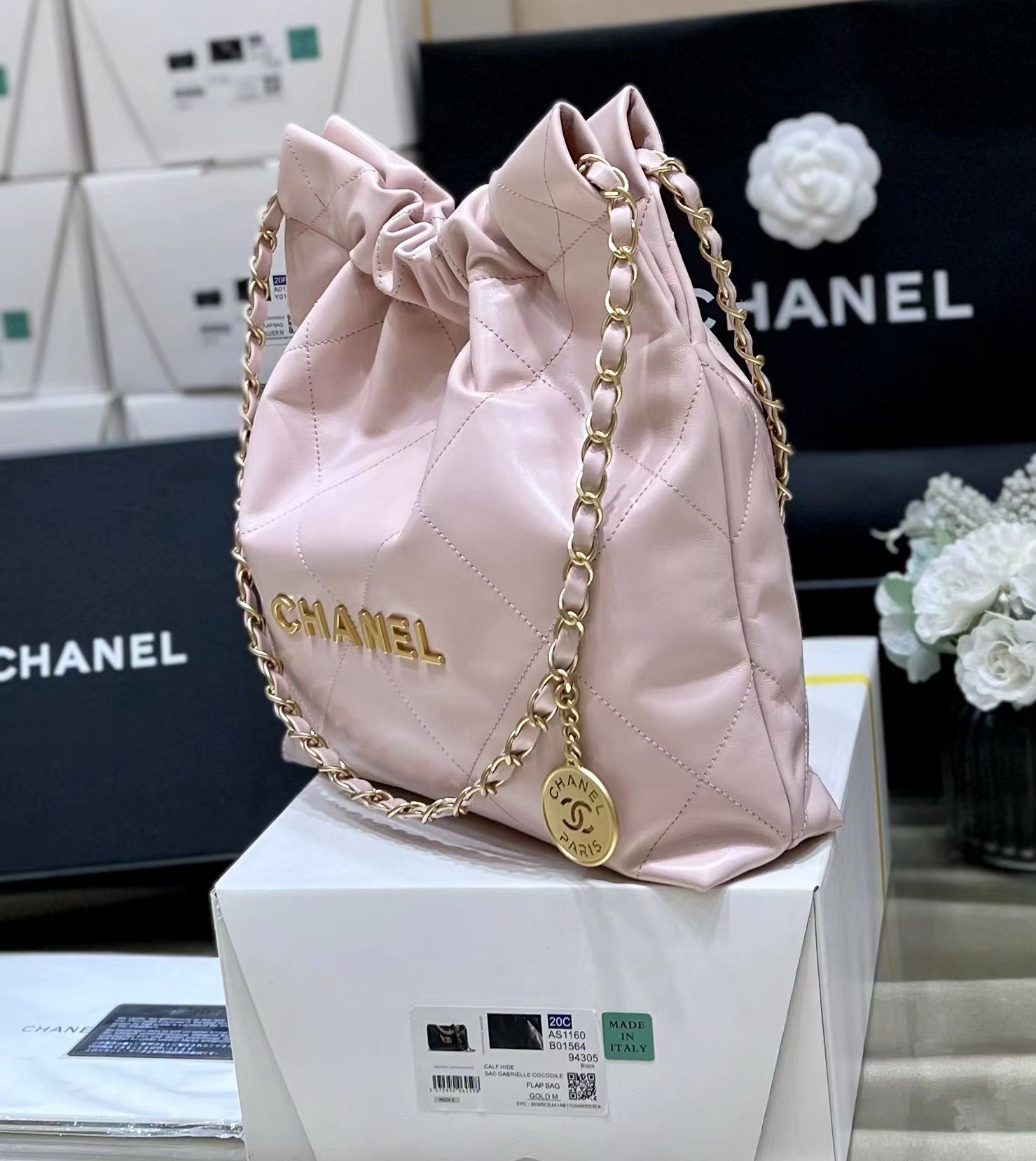 CHANEL 22 HANDBAG Pink Medium AW 2022 - BVPRIVE