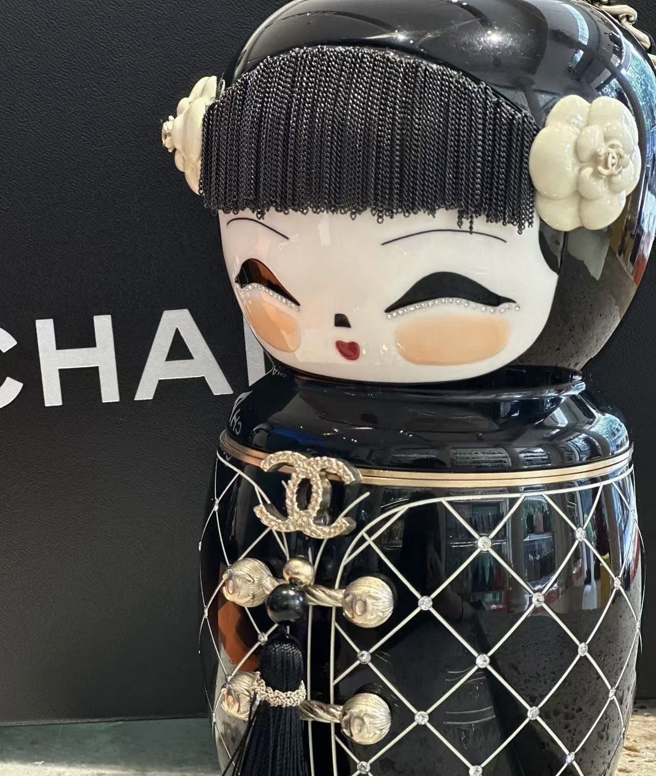 Chanel MÉTIERS D'ART PARIS-SHANGHAI BLACK LUCITE MATRYOSHKA