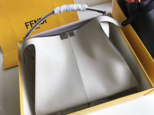 FENDI peekaboo　X-LITE　WHITE Fendi Off White Peekaboo X-Lite Bag – THE CLOSET