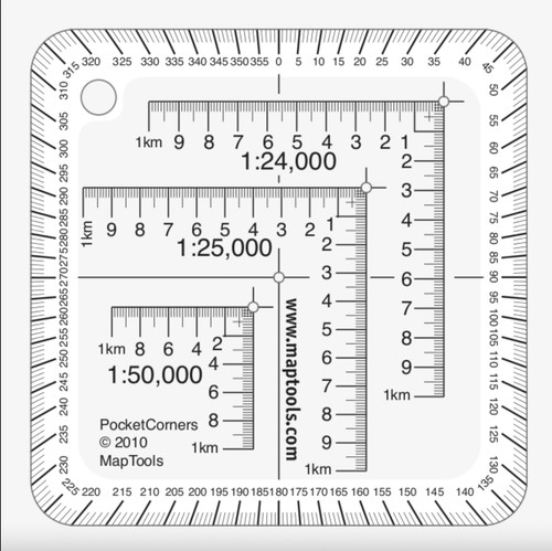 Pocket Sized UTM Corner Ruler - Fieldcraft Survival