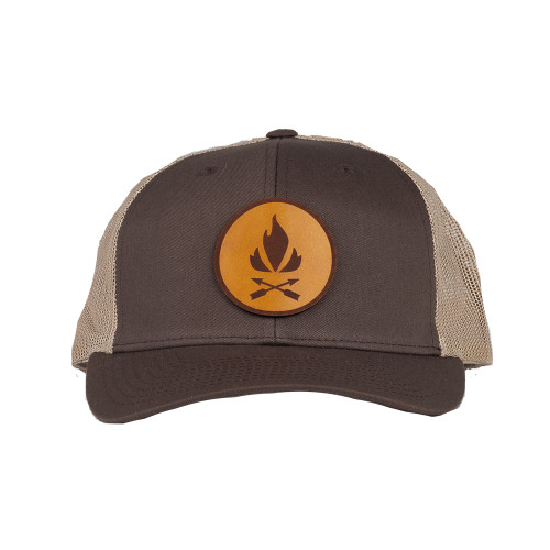 Flame and Arrow Logo Leather Patch Hat